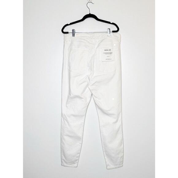 NWT Good American Good Legs Cross Over Waist Skinny Jeans Women's White Size 15 - Picture 5 of 9